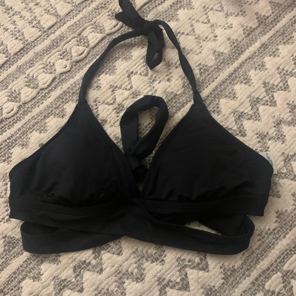 Black cross swimsuit top